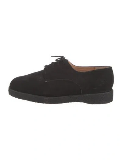 Pre-owned Robert Clergerie Suede Oxfords In Black