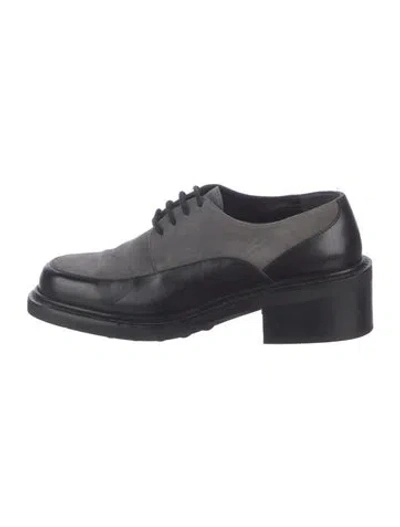 Pre-owned Robert Clergerie Suede Oxfords In Black