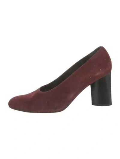 Pre-owned Robert Clergerie Suede Pumps In Burgundy