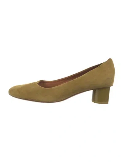Pre-owned Robert Clergerie Suede Pumps In Green