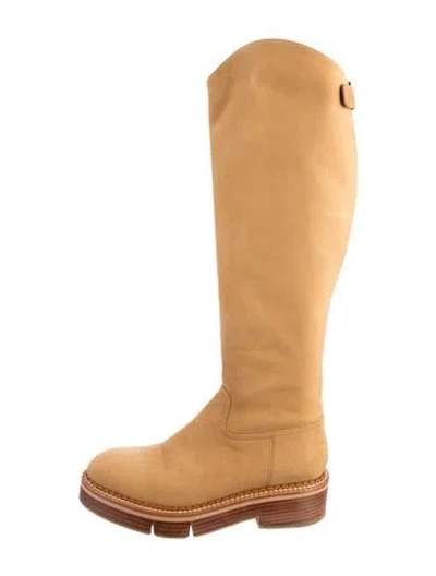 Pre-owned Robert Clergerie Suede Riding Boots In Brown