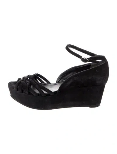 Pre-owned Robert Clergerie Suede Sandals In Black