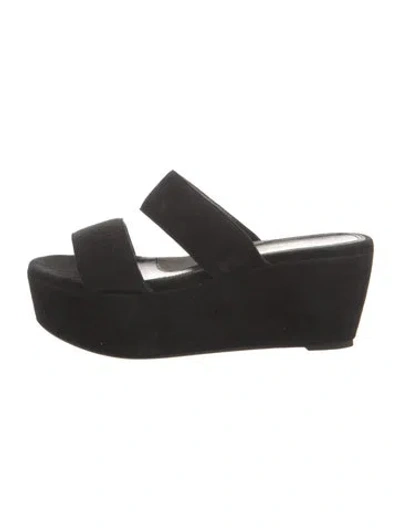 Pre-owned Robert Clergerie Suede Sandals In Black