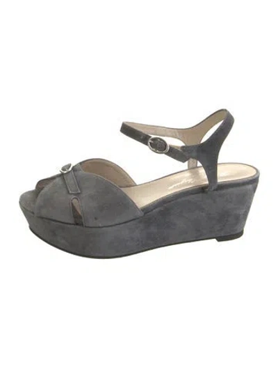 Pre-owned Robert Clergerie Suede Sandals In Gray