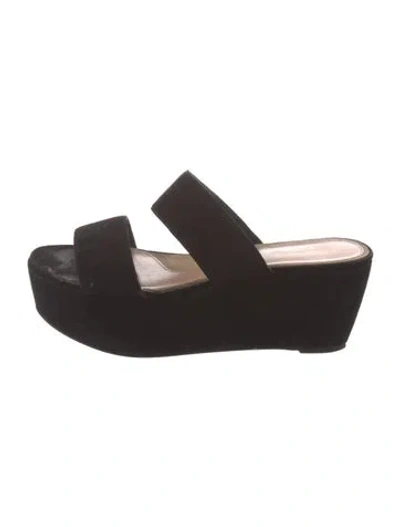 Pre-owned Robert Clergerie Suede Slides In Black