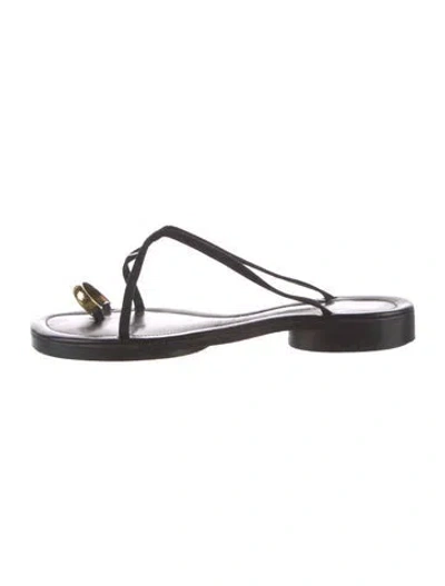 Pre-owned Robert Clergerie Suede Slides In Black