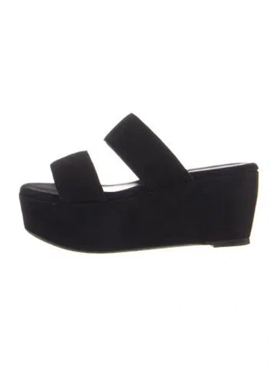 Pre-owned Robert Clergerie Suede Slides In Black