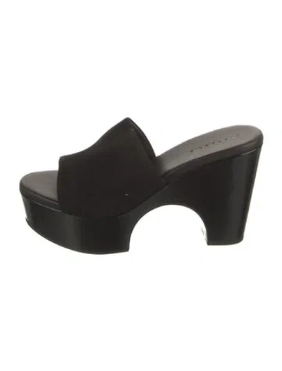 Pre-owned Robert Clergerie Suede Slides In Black