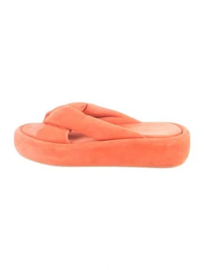 Pre-owned Robert Clergerie Suede Slides In Orange