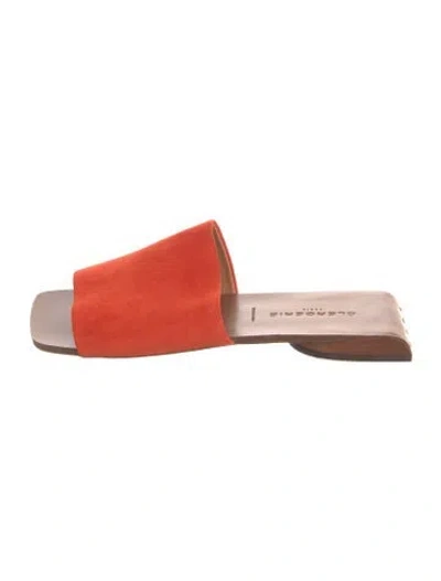 Pre-owned Robert Clergerie Suede Slides In Orange
