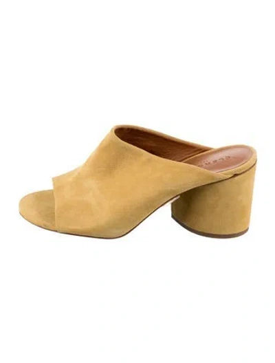Pre-owned Robert Clergerie Suede Slides In Yellow