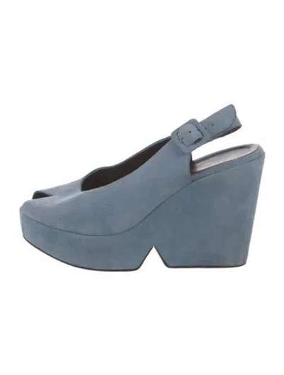 Pre-owned Robert Clergerie Suede Slingback Pumps In Blue