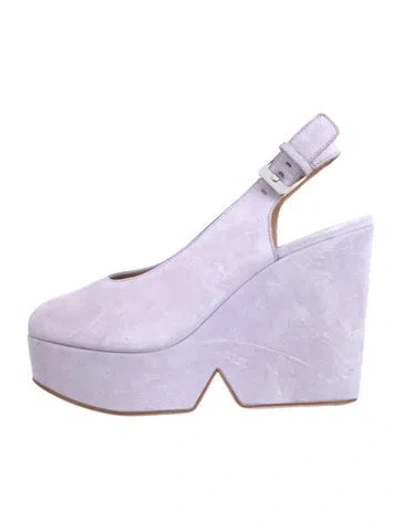 Pre-owned Robert Clergerie Suede Slingback Pumps In Purple