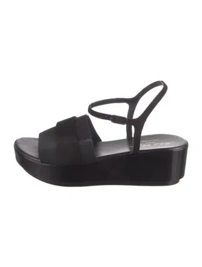 Pre-owned Robert Clergerie Suede Slingback Sandals In Black