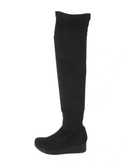 Pre-owned Robert Clergerie Suede Slouch Boots In Black