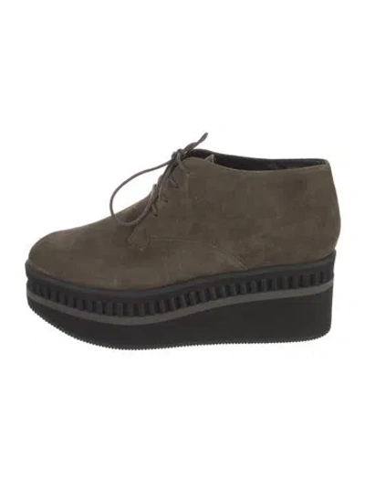 Pre-owned Robert Clergerie Suede Sneakers In Green