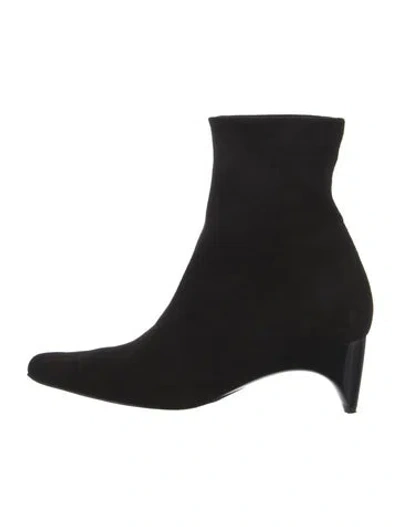 Pre-owned Robert Clergerie Suede Sock Boots In Black