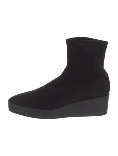Pre-owned Robert Clergerie Suede Sock Boots In Black