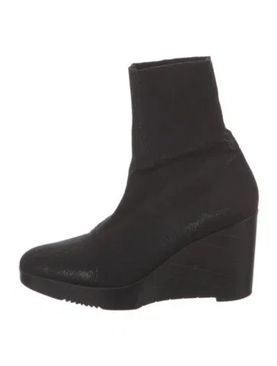 Pre-owned Robert Clergerie Suede Sock Boots In Black