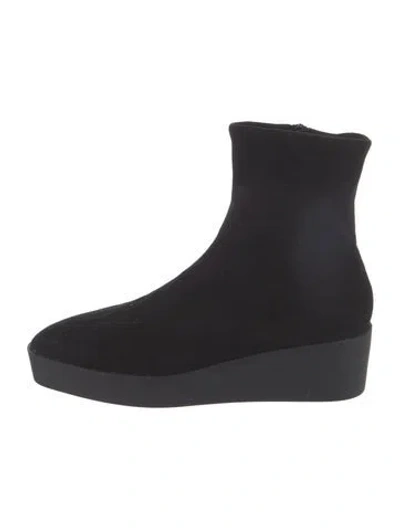 Pre-owned Robert Clergerie Suede Sock Boots In Black