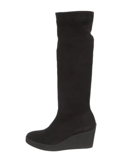 Pre-owned Robert Clergerie Suede Sock Boots In Black