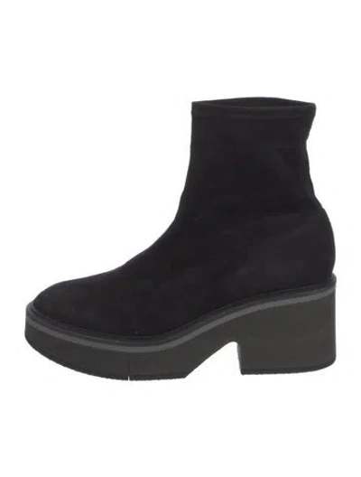 Pre-owned Robert Clergerie Suede Sock Boots In Black