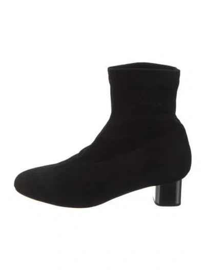 Pre-owned Robert Clergerie Suede Sock Boots In Black
