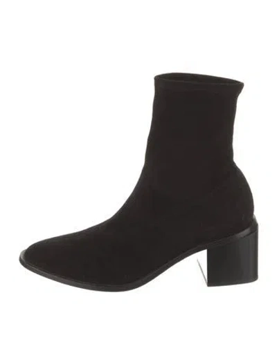 Pre-owned Robert Clergerie Suede Sock Boots In Black