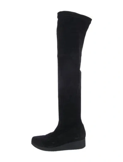 Pre-owned Robert Clergerie Suede Sock Boots In Black