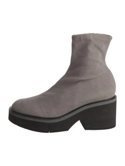 Pre-owned Robert Clergerie Suede Sock Boots In Black/grey