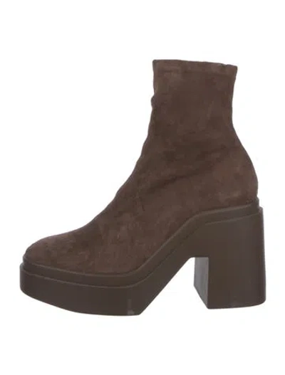 Pre-owned Robert Clergerie Suede Sock Boots In Brown