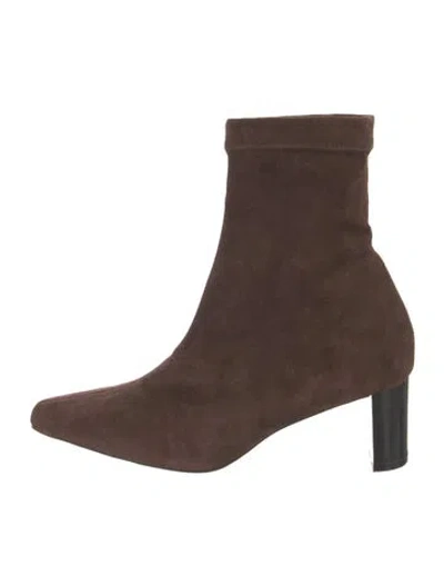 Pre-owned Robert Clergerie Suede Sock Boots In Brown