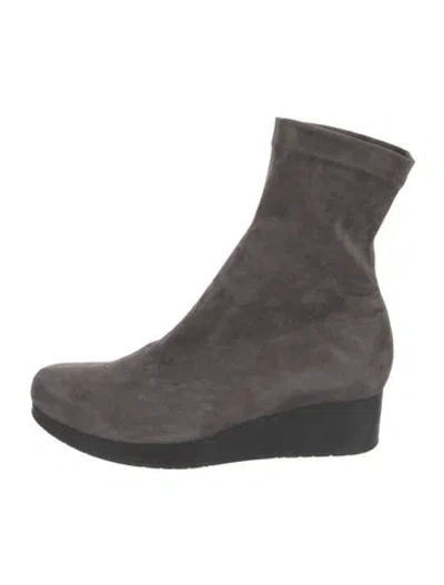 Pre-owned Robert Clergerie Suede Sock Boots In Gray