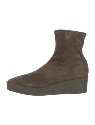 Pre-owned Robert Clergerie Suede Sock Boots In Neutral