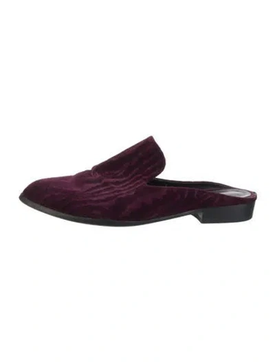Pre-owned Robert Clergerie Velvet Mules In Purple