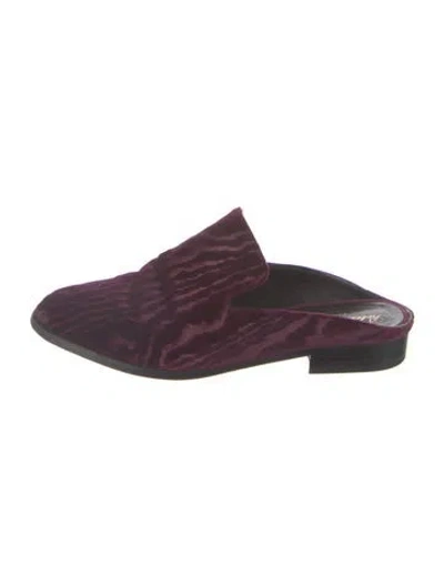 Pre-owned Robert Clergerie Velvet Mules In Purple