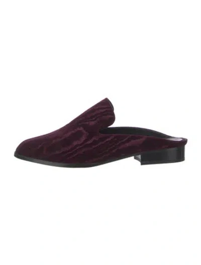 Pre-owned Robert Clergerie Velvet Mules In Purple