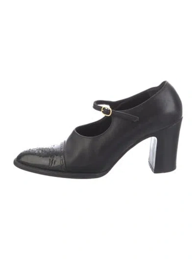 Pre-owned Robert Clergerie Vintage Leather Pumps In Black