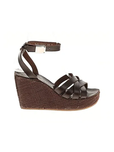 Pre-owned Robert Clergerie Wedges In Brown