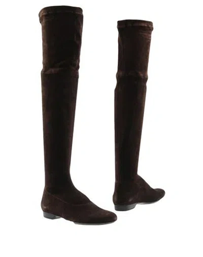 Robert Clergerie Woman Boot Dark Brown Size 4.5 Leather