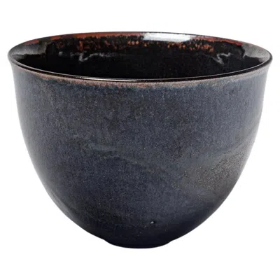 Pre-owned Robert Deblander Red And Black Glazed Ceramic Cup By , Circa 1990.