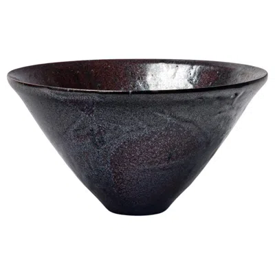 Pre-owned Robert Deblander Red And Black Glazed Ceramic Cup By , Circa 1990.