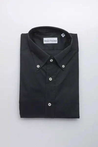 Robert Friedman Black Cotton Men Men's Shirt