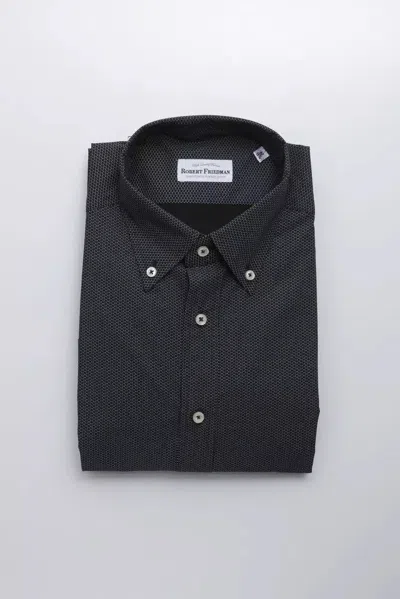 Robert Friedman Black Cotton Men Shirt In Brown