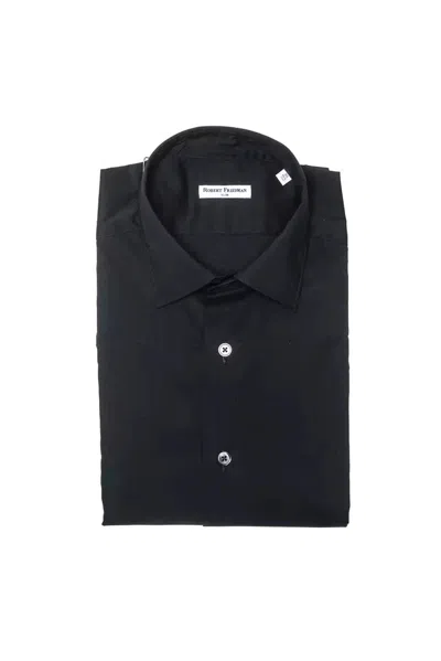 Robert Friedman Black Cotton Men Shirt In Blue