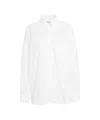 Robert Friedman Button-down Cotton Shirt With Rounded Hem In White