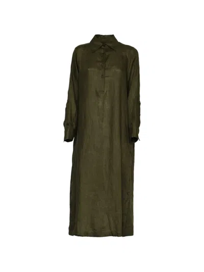 Robert Friedman Button-up Maxi Dress In Green