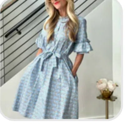 Robert Friedman Chain Link Dress In Blue