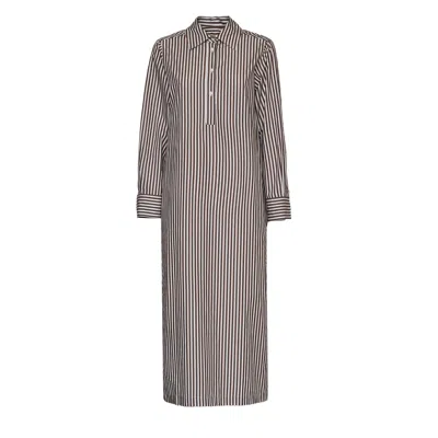 Robert Friedman Clizial Cotton Linen Shirt Dress In Gray