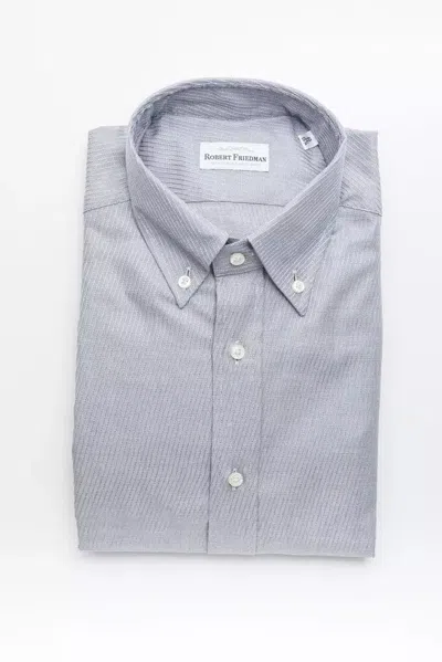 Robert Friedman Cotton Men Men's Shirt In Blue